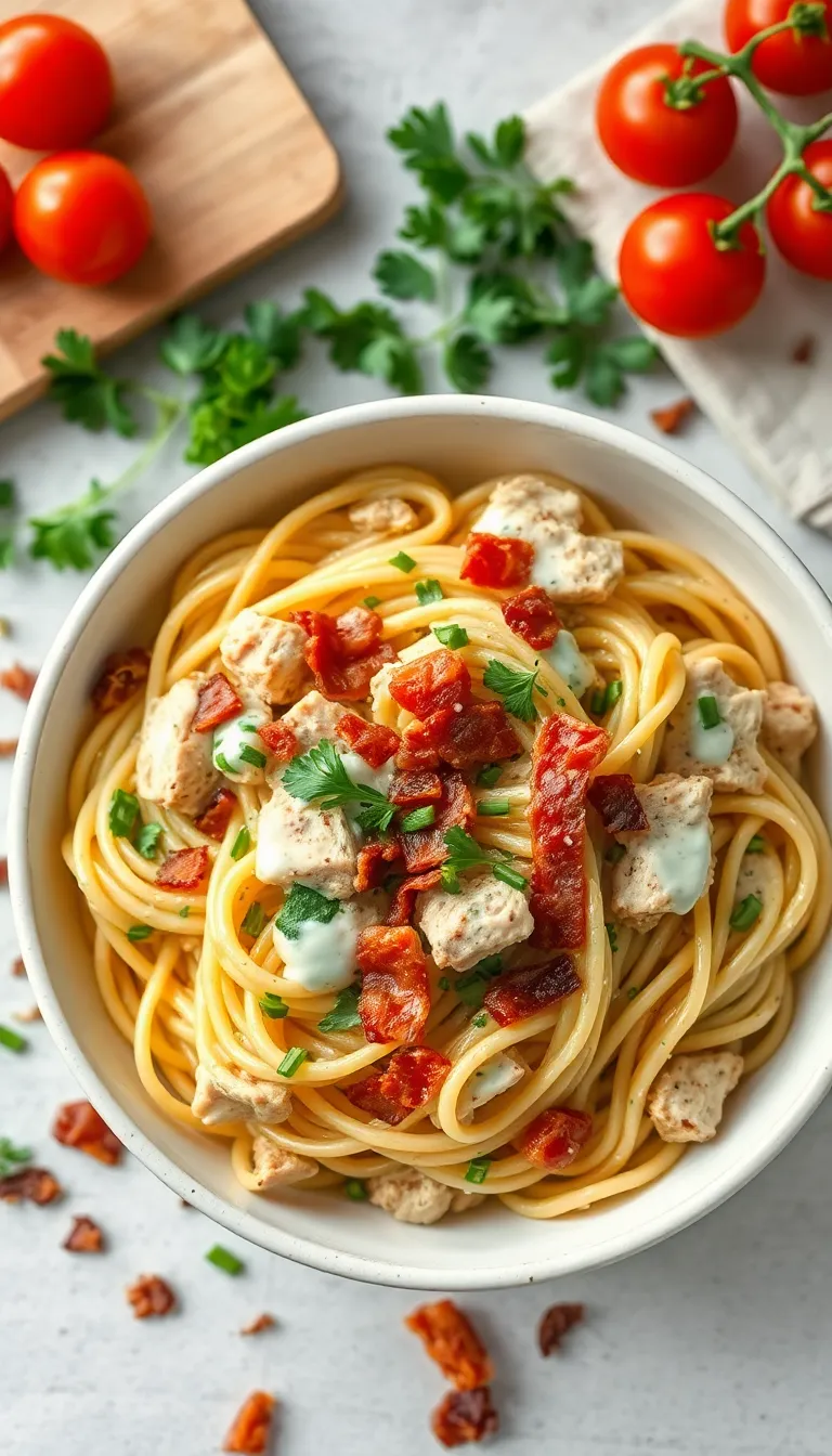 About This chicken bacon ranch pasta Recipe