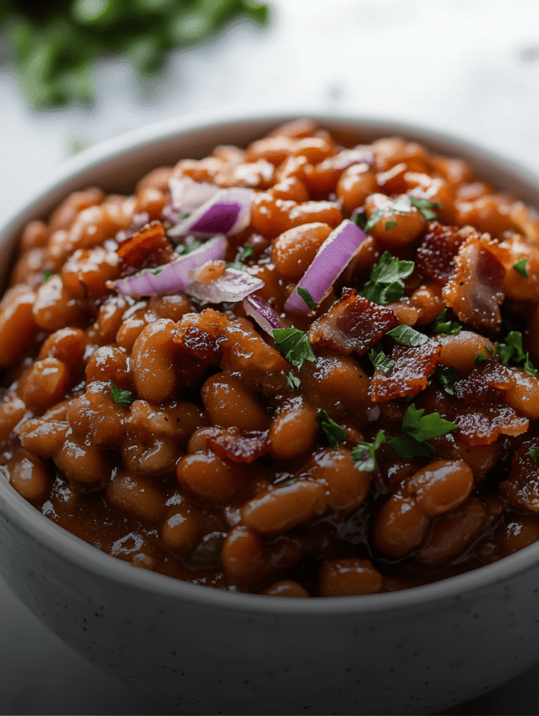 Slow Cooker Maple Baked Beans​